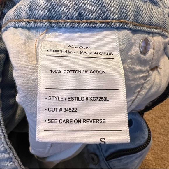 Women's Kancan Denim Shorts High Rise Size S  Light Wash w/ Distressing - Picture 4 of 6